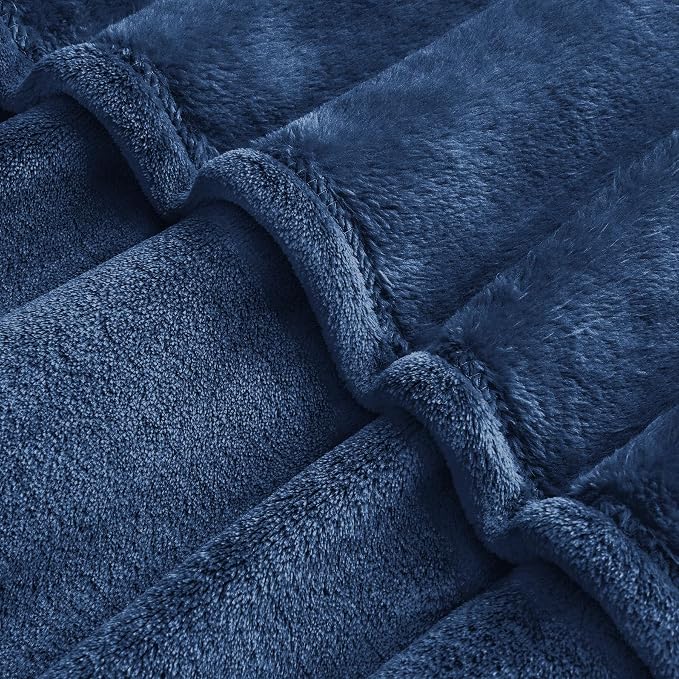 BEDELITE Fleece Blanket Soft Plush Oversized Bed Blanket Navy 120"x120" | Ultra Soft Plush Fleece, Lightweight Warmth, All Season Comfort, Fade Resistant, Machine Washable, Perfect for Sharing