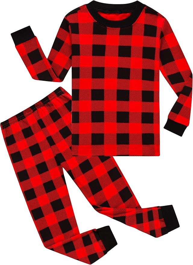 Family Feeling Kids & Toddler Girls Boys Pajamas 2 Piece Pjs Set 100% Cotton Sleepwear