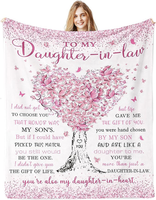 Daughter in Law Gifts, Daughter in Law Birthday Gifts from Mother in Law, Best Mothers Day for Future DIL Blanket 60"x 50"