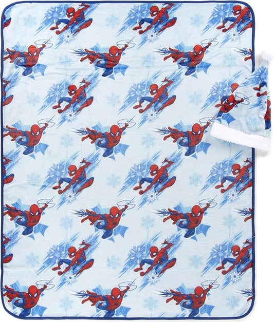 Jay Franco Santa Hat and Throw Set – 2-Piece 17" Inch Holiday Hat and 40" x 50" Inch Ultra-Soft Plush Fleece Blanket Gift Set