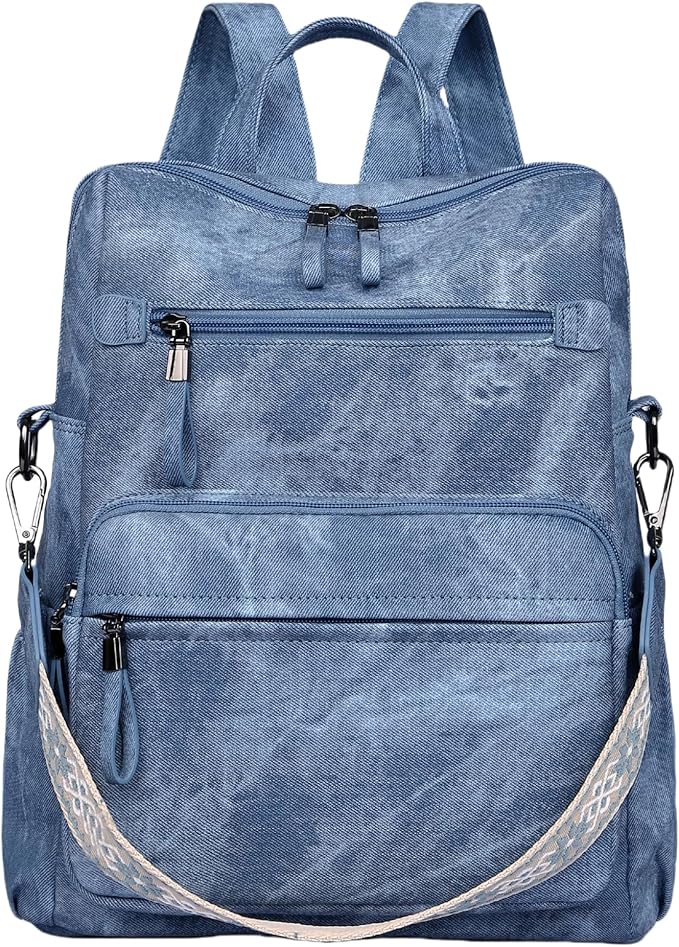 Backpack Purse for Women, Pu Leather Designer Travel Backpack, Fashion Work Ladies Shoulder Bag Handbag