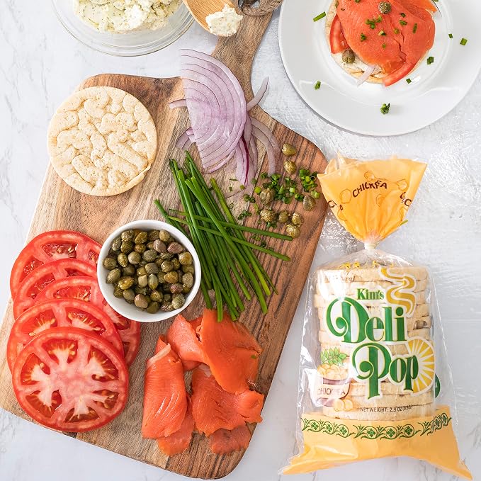 Deli Pop Grain Cakes 12 Bags | Chickpea Flavor | 15 cakes per bag | Multigrain, Natural Vegan | Sugar Free Korean Snack | Low Calorie, Low Fat, Gluten Free Ingredients (Chickpea)