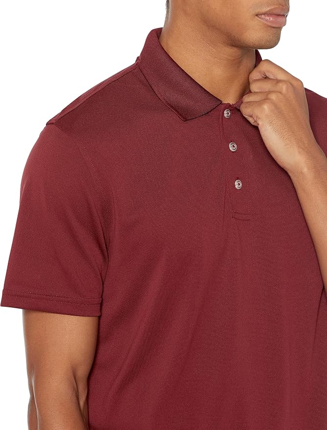 Amazon Essentials Men's Moisture Wicking Golf Polo Shirt, Short Sleeve, Slim-Fit, Quick-Dry, Active Wear