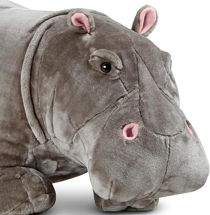 Melissa & Doug Giant Hippopotamus - Lifelike Stuffed Animal (Over 2 feet Long)