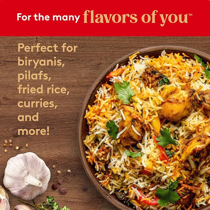 Royal Basmati Rice - Authentic Long Grain White Basmati Rice - 15 lb Bag | Perfect for Biryanis, Pilafs & Curries - Cook in Microwave or on Stove Top