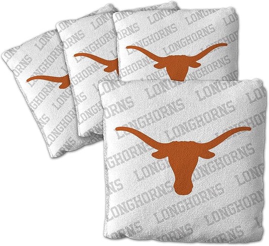 YouTheFan Officially-Licensed NCAA Set of 4 Cornhole Bags - All Weather Regulation 6” x 6” Size - 16oz Weight - Designed in USA