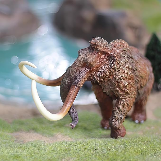 Gemini&Genius Mammoth Action Figure Toy, Woolly Mammoth Wild Animal Toy, Beautiful and Accurate Sculptures of Elephant Animal Toy Figure, Collection, Display & Play for Kids Collectors