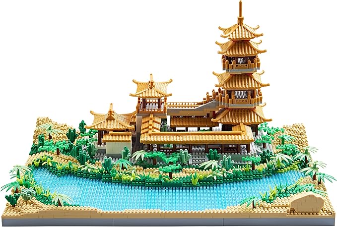 Chinese Architecture Micro Building Blocks Crescent Moon Spring Collection Model for Display for Adults Decorative Creative Toy Present for Children Age of 14+ 3350 PCS