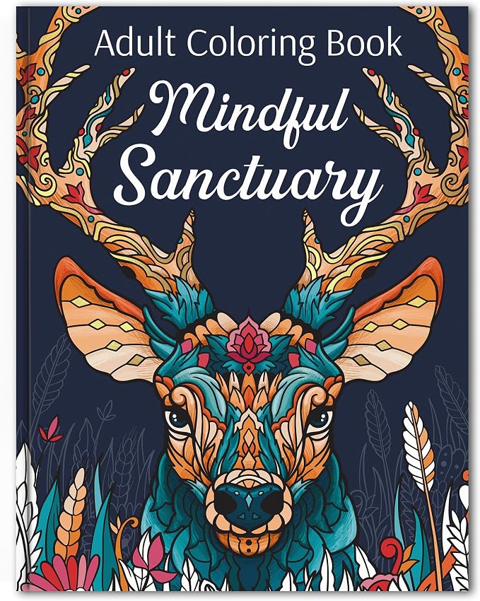 Animal Coloring Book for Adults with 31 Stunning Illustrations of Animals and Nature – Mindfulness Coloring Book for Adults Relaxation – Stress Relief Gifts for Women & Men, Tear-Out Pages