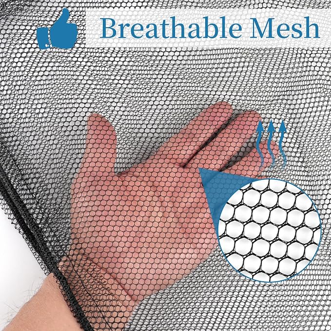 6 Pcs Mesh Bags Drawstring, 14x17 Inch with Lock, Multipurpose Storage Bags for Gym, Balls, Beach, Laundry(Black)
