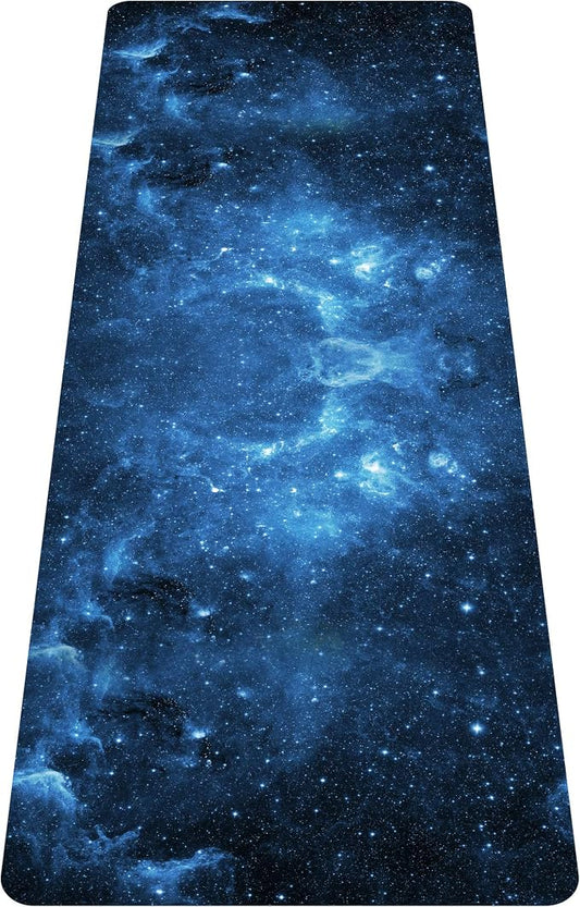 nuveti Printed Travel Yoga Mat-1/16 Inch Thick Non Slip Fitness Workout Mat with Carrying Bag, Foldable Lightweight Suede & Natural Rubber Yoga Mat for Yoga Pilates and Fitness 72" L x 24" W x 1.5mm