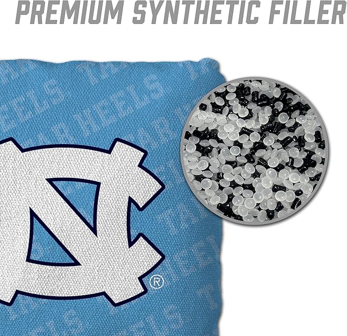 YouTheFan Officially-Licensed NCAA Set of 4 Cornhole Bags - All Weather Regulation 6” x 6” Size - 16oz Weight - Designed in USA