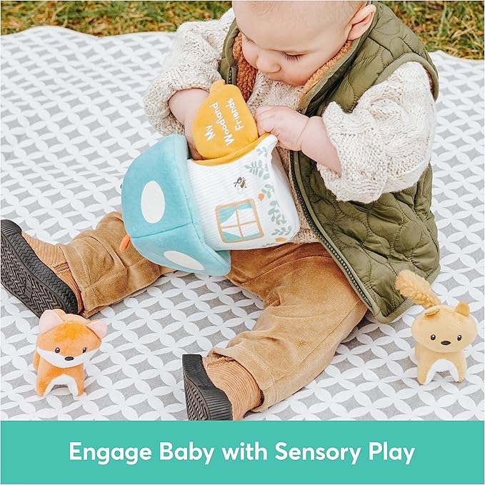 Baby GUND Play Soft My Woodland Friends 5-Piece Plush Playset with Rattle, Squeaker & Crinkle Plush Toys, Sensory Toy for Babies & Newborns, 7.5”