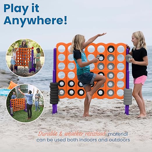 ECR4Kids Jumbo 4-To-Score, Giant Game, Orange, Purple