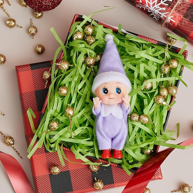 JOYIN 1 Pack Christmas Purple Tiny Elf Soft Plush Toy for Adults Kids Accessories Party Favors Xmas Party Supplies Christmas Decor, Xmas Gift