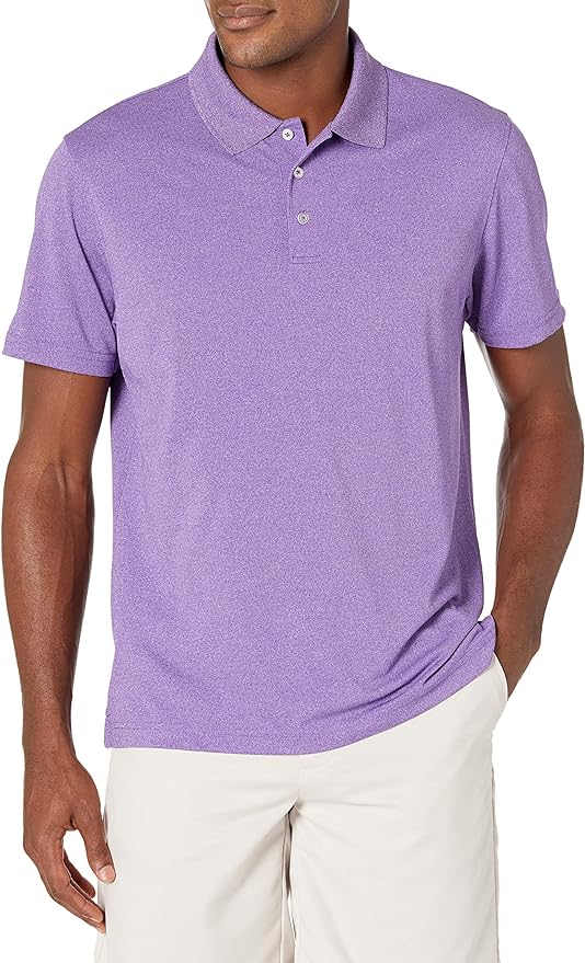 Amazon Essentials Men's Moisture Wicking Golf Polo Shirt, Short Sleeve, Slim-Fit, Quick-Dry, Active Wear