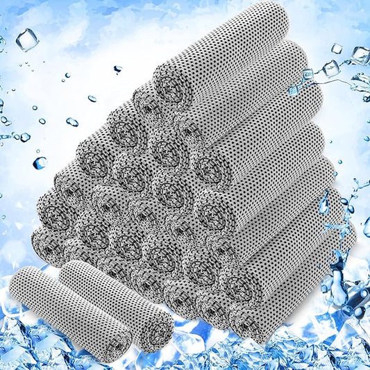 Hosuly 30 Pack Cooling Towels, 40"x12" Ice Breathable Soft Chilly Sweat Rag Microfiber Workout Rags for Gym Cooling Towels for Neck and Face for Yoga Golf Sport Running