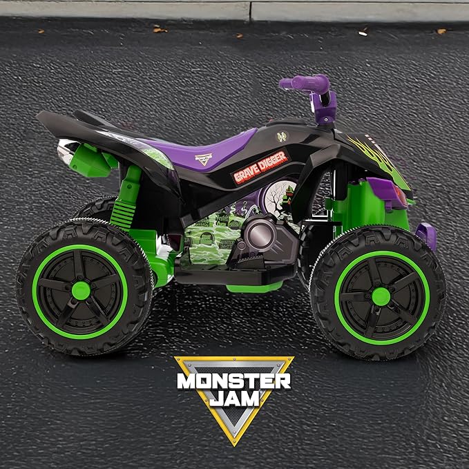 Voyager - Monster Jam - 12V ATV Ride On Toy, Fun and Exciting Ride for Kids, Stylish Design for Imaginative Play