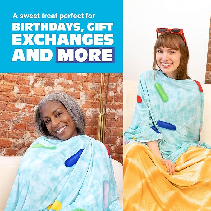 Cozy Concepts Co. Ice Cream Cooling Blanket, Super Soft Plush Throw for Teens and Kids, A Cozy Dorm Room Essential, Fun Back to School Stuff & Perfect Comfort Gift for Students