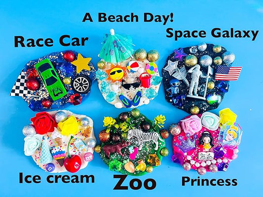 MAGIC Play dough Jars, Play dough kit,Kids Party Favors, Goodie Bags,Birthday Party Favors, Playdoh, Birthday gift for kids, girls boys gift (Race Car)