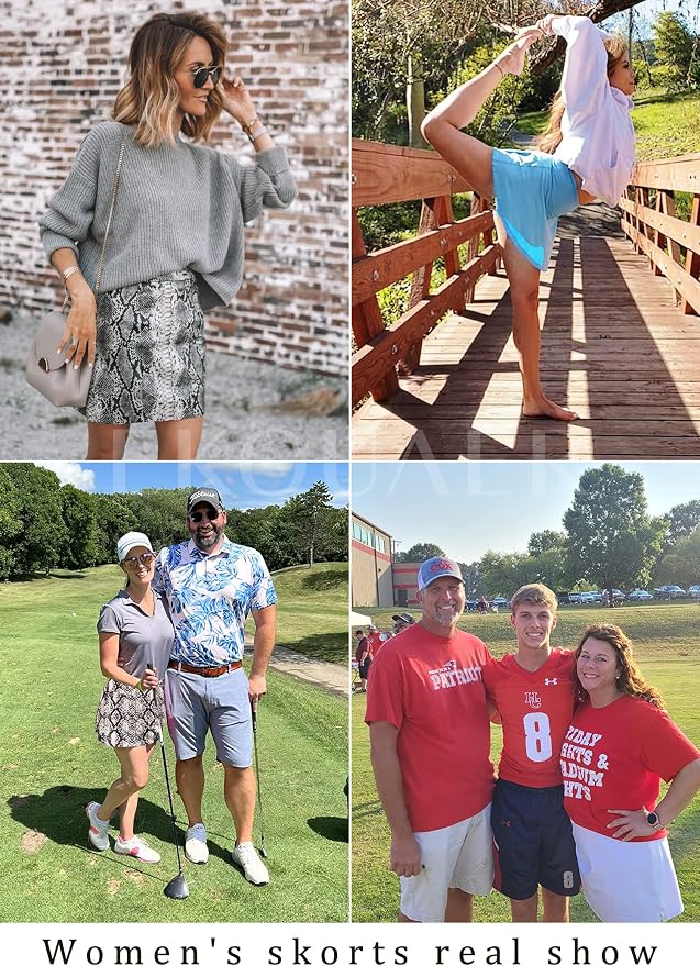 Ekouaer Women's Active Performance Skort Lightweight Skirt for Golf Tennis | Built-in Shorts, A Line, High Waisted, Tummy Control, Pickleball, Running, Workout, Sports, Skorts for Woman