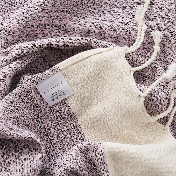 BAY LAUREL Turkish Hand Towel – Pack of 2 | Soft & Absorbent Decorative Towels for Bathroom, Hand, Face, Hair, Gym, Yoga, SPA, Kitchen & Tea | Boho Decor (Blush Pink, Diamond 15x26 Inches (Set of 2)