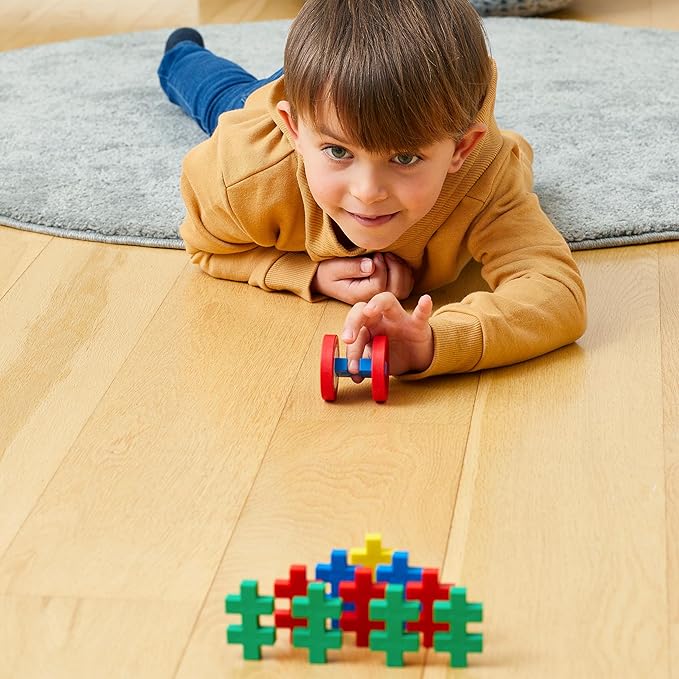 PLUS PLUS - Learn to Build Big Activity Tub, 410 Pieces - Interlocking Building Stem Toy, Large Puzzle Blocks for Toddlers and Preschool