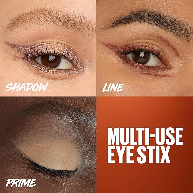 MAYBELLINE Color Tattoo Longwear Multi-Use 24HR Eye Shadow Stix, Rich, Long Lasting Eyeshadow, Eyeliner and Eye Primer Stick, I Am Spicy (Copper Rose Shimmer)