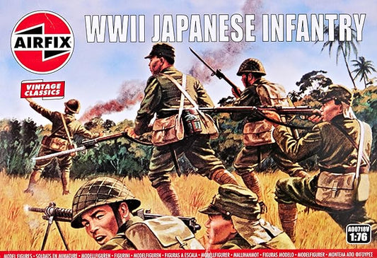 Airfix Mini Army Figures - A00718V Japanese Infantry - Military Figurines, Plastic Soldiers for Adults & Children 14+, Sets Includes 48 Unpainted Soldier Toys - War Games Miniatures