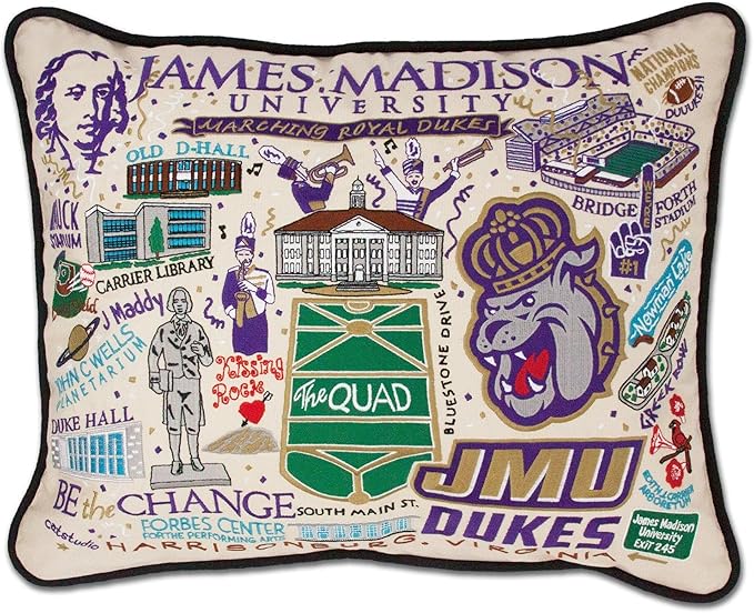 Catstudio James Madison University Collegiate Embroidered Decorative Throw Pillow