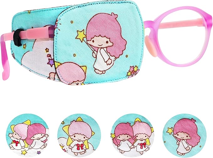Astropic Cotton & Silk Eye Patch for Kids Glasses (Right Eye, Fairy - Magic Wand)