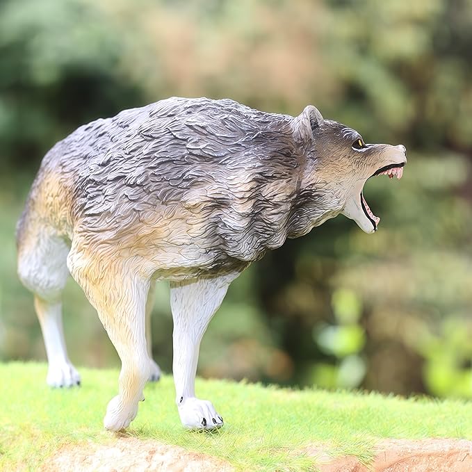 Gemini&Genius Dire Wolf Animals Action Figure Toys for Kids (Wolf)