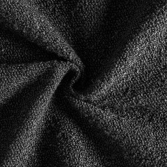 MIULEE 24x24 Decorative Euro Sham Boucle Couch Pillow Covers Black | Set of 2 Textured Neutral Throw Pillow Covers, Accent Solid Pillowcases, Sofa Living Room Home Decor