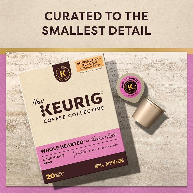 Keurig Coffee Collective, Whole Hearted by Whitney Kakos, Dark Roast Coffee, Single Serve Keurig K-Cup Pods, 20 Count