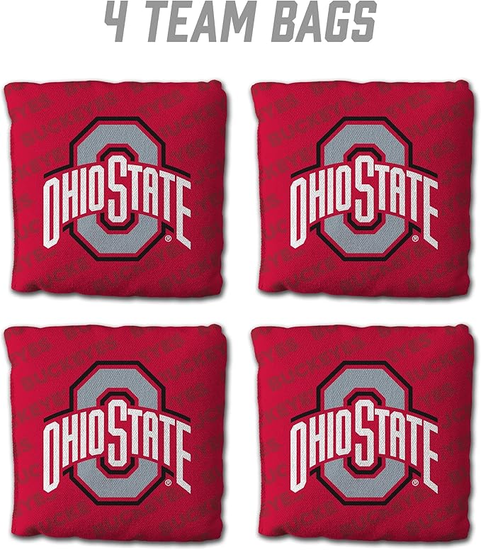 YouTheFan Officially-Licensed NCAA Set of 4 Cornhole Bags - All Weather Regulation 6” x 6” Size - 16oz Weight - Designed in USA