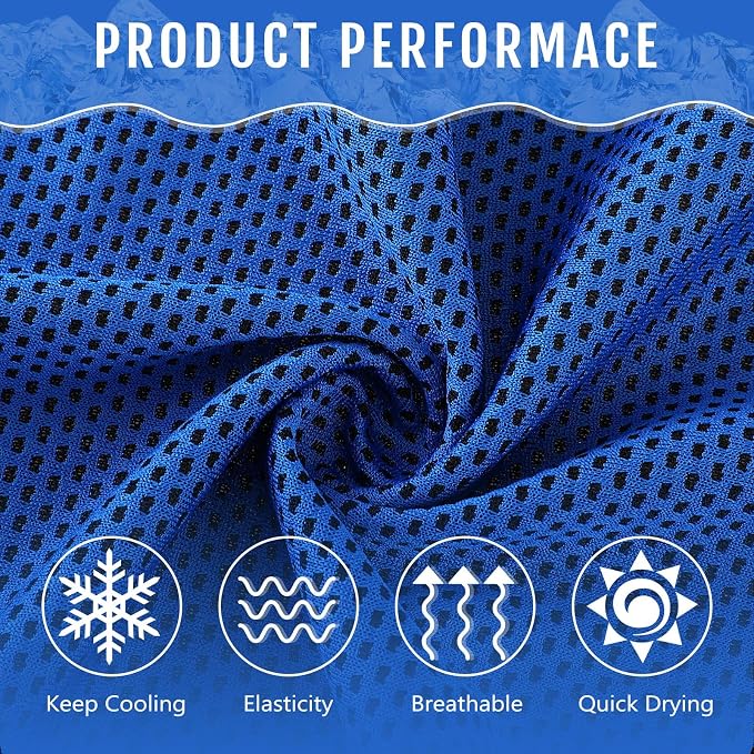 Hosuly 30 Pack Cooling Towels, 40"x12" Ice Breathable Soft Chilly Sweat Rag Microfiber Workout Rags for Gym Cooling Towels for Neck and Face for Yoga Golf Sport Running