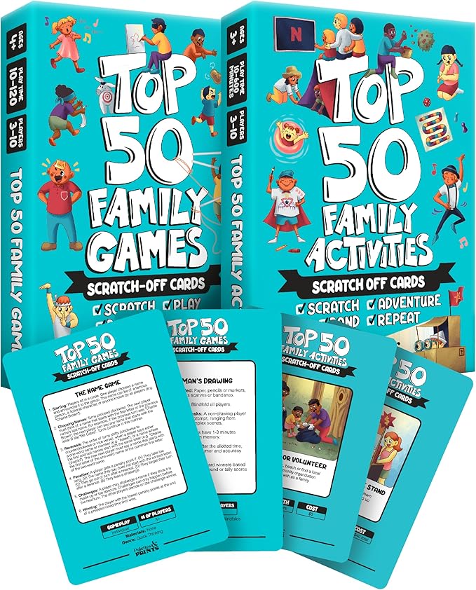 The Ultimate Family Bonding Bundle, Top 50 Family Games & Top 50 Family Activities Scratch Off Decks - 1,000+ Hours of Fun - Create Memories That Will Last Forever