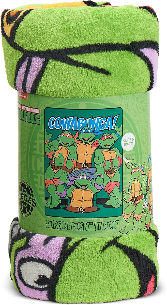 Northwest Nickelodeon Fleece Throw Blanket Teenage Mutant Ninja Turtles, Cowabunga Dudes, 46" x 60"