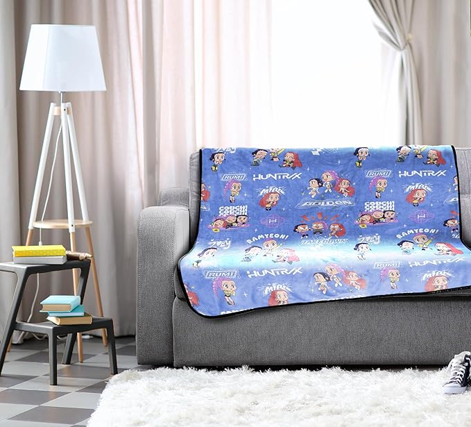 Jay Franco Kids Plush Throw Blanket – Ultra Soft Cozy Plush Fleece for Bed, Couch, Sofa, Home Décor, Official Licensed Huntrix, Purple - Kpop Demon Hunters, 46x60 - Throw Blanket