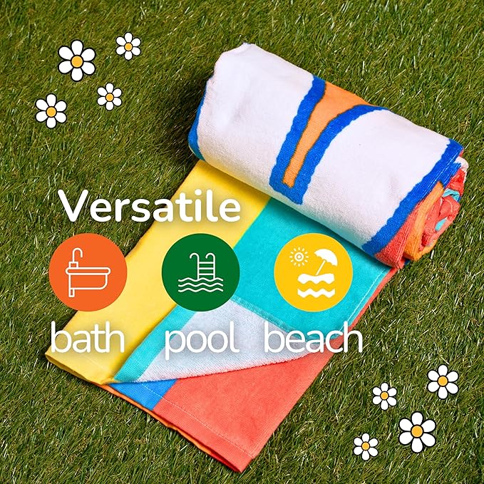 Miffy Kids Cotton Beach Towel, 58 x 28 Inch, Soft & Absorbent Pool, Bath & Beach Towel (Officially Licensed Product) by Franco