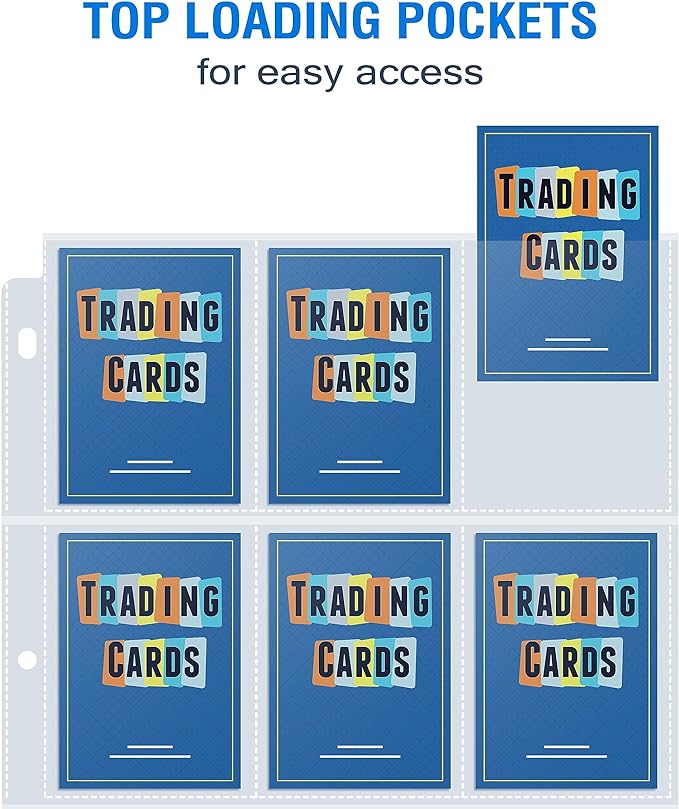 60 Pack 9 Pocket Page Protectors, Sooez Trading Card Sleeves for 3 Ring Binder, Baseball Cards Holder, Protective Pages Sheets for Binders Album, Fit for Collectible Games, Sports Cards