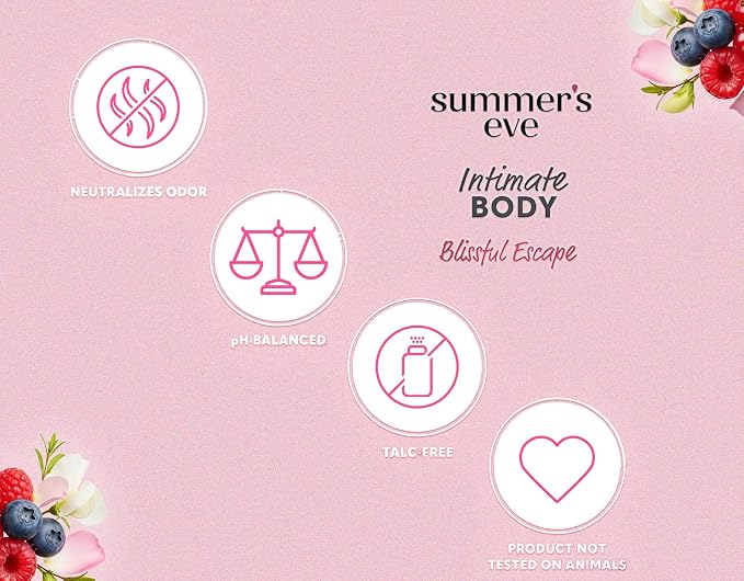 Summer’s Eve Blissful Escape Feminine Dry Spray Deodorant, Daily Intimate Body Spray, Neutralizes Odor, pH Balanced, Talc Free, Gentle Fresh Scent, 2 Ounce (Pack of 4)