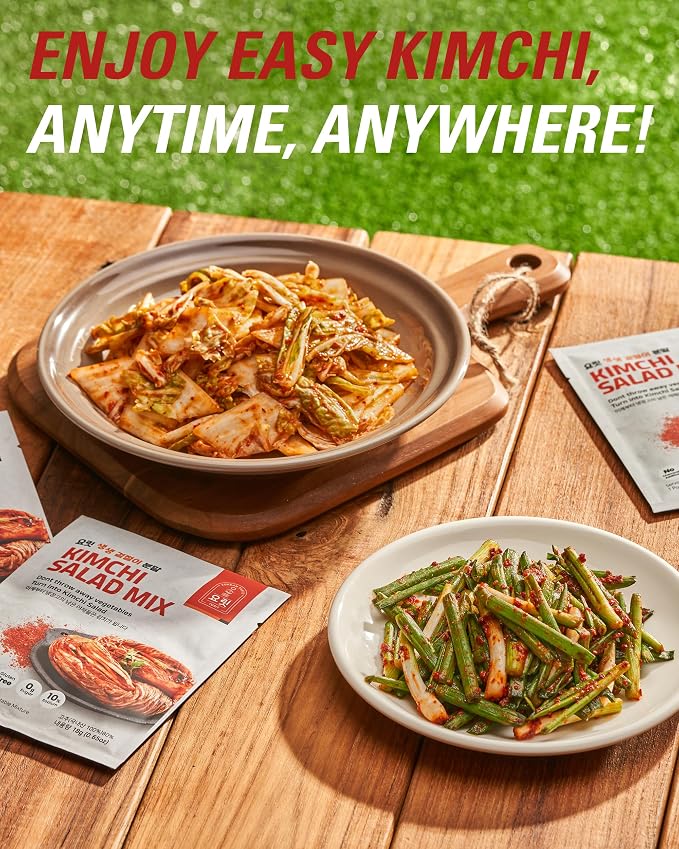 Yorit Instant Kimchi Salad Seasoning Mix, Korean Gochugaru, 4 Pack | Make Fresh Kimchi-Style Salad in Minutes; No Added MSG, Mild Gochugaru Heat; Great on Tacos, Rice, Eggs & K-BBQ