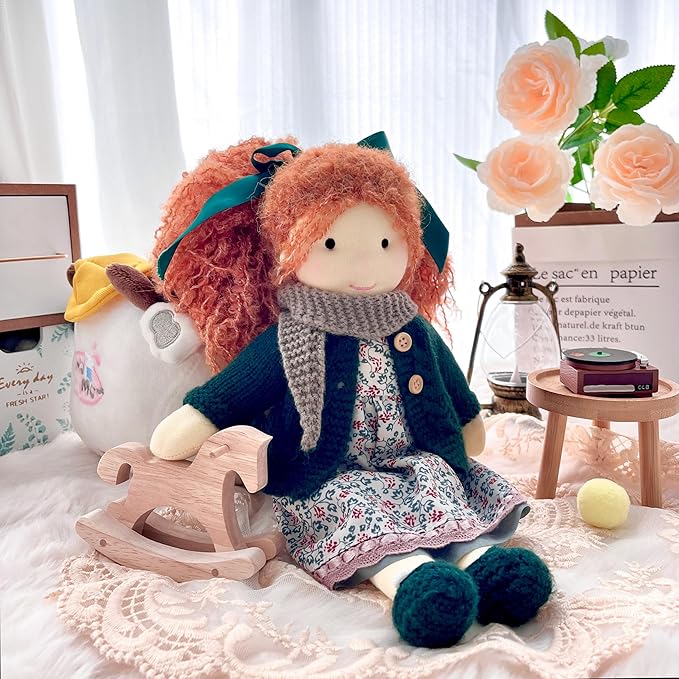 Handmade Waldorf Doll- Diana 12", Soft Girl Rag Doll with Cute Stuffed Plush, Ideal First Doll for Babies & Toddlers