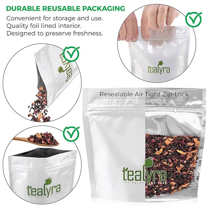 Tealyra - Grandma's Garden - Fruit Blend - Hibiscus and Berries Based Herbal Loose Leaf Tea - Vitamins Rich - Caffeine-Free - Hot or Iced Tea - 220g (8-ounce)