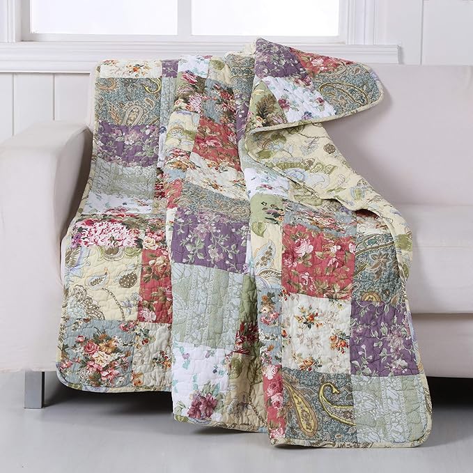 Greenland Home Blooming Prairie Quilted Patchwork Throw