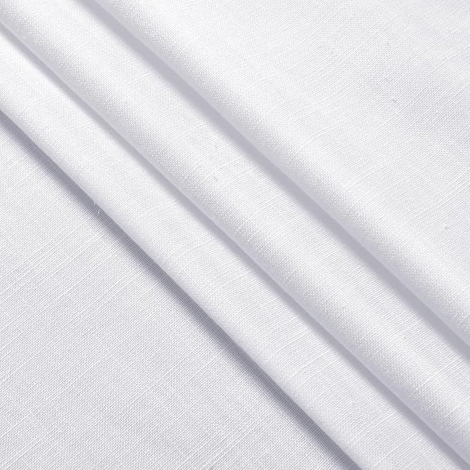 Nanspring Snow White Linen Curtains 84 Inch Length 2 Panels Set for Living Room Light Filtering Semi Sheer Curtain Back Tab Luxury Neutral Coastal Modern Farmhouse Decor Drapes for Bedroom 52x84