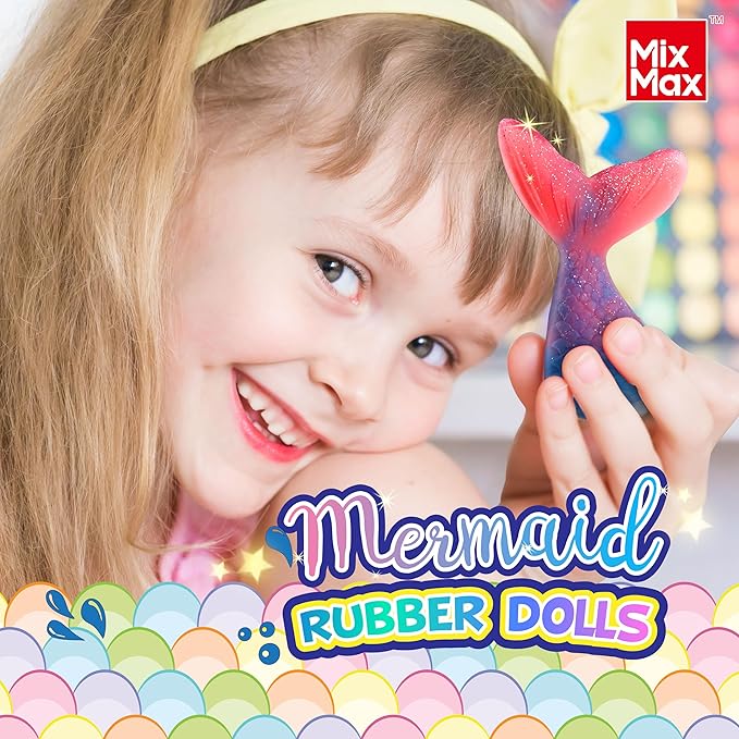 MixMax Make Your Own Squishies Toys, 6 Packs Rubber Dolls Making Kit for Kids Glow Jumbo Glitter Silicone Squishy Craft Kit for Girls 6-12 Nice Boy Party Activities