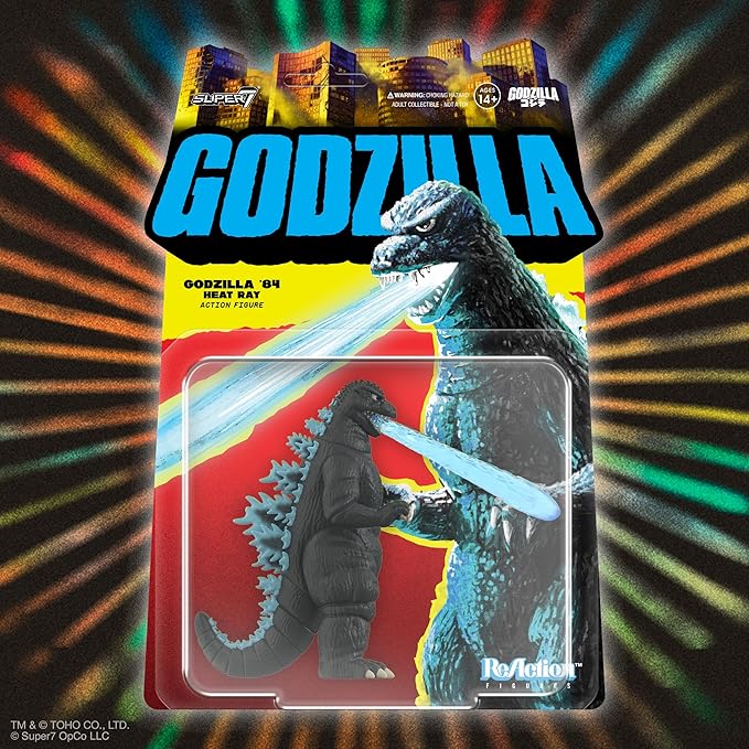 Super7 Toho Godzilla '84 (Heat Ray) Reaction Figure - 3.75" Toho Godzilla Action Figure Classic Monster Movie Collectibles and Retro Toys