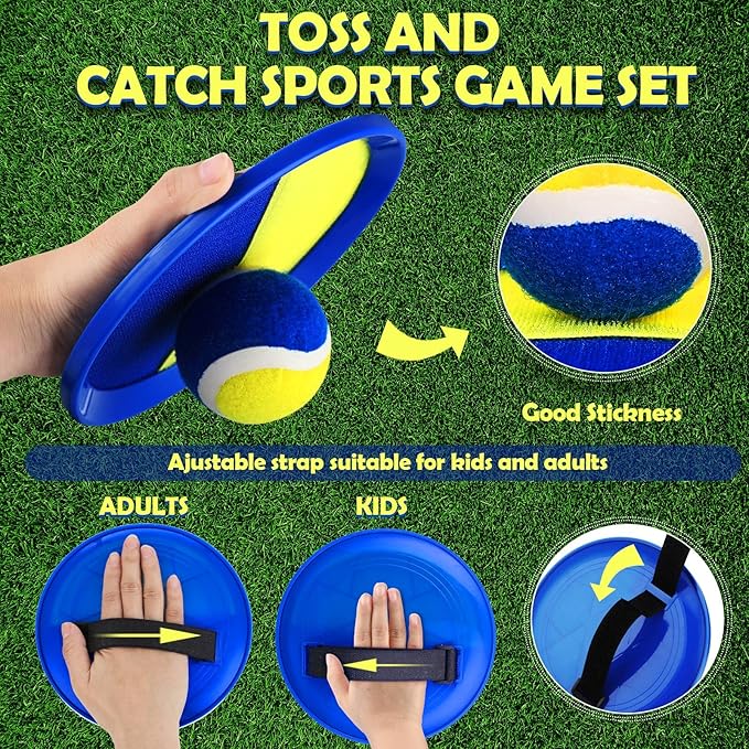 Charniol Kids Toys Toss and Catch Game Set 12 Paddles 6 Balls Beach Game Outdoor Ball Sports Games Toss and Catch Ball Set with Paddles Ball Nylon Catch Toys for Kids Adults